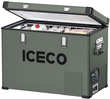 ICECO VL45 Portable Refrigerator with SECOP Compressor, 45Liters Platinum Compact Refrigerator, DC 12/24V, AC 110-240V, 0℉ to 50℉, Home & Car Use (Without Insulated Cover)