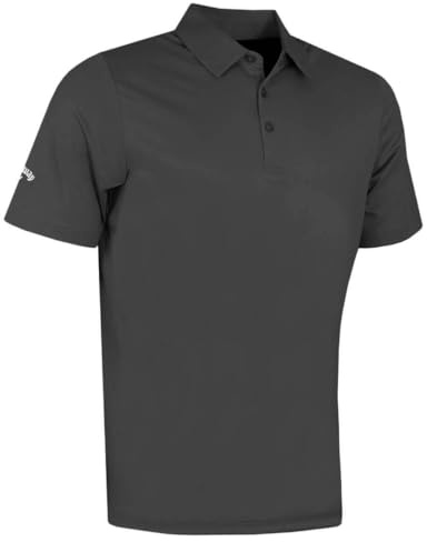 Callaway Apparel Mens Emea Solid Polo Short Sleeve, Asphalt, XXL EU