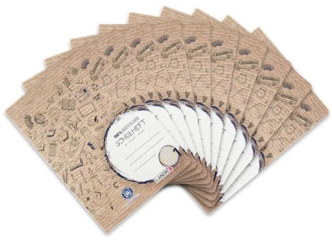 Landré Schulheft A4 Recycling, 16 Blatt, Lineatur 1, liniert, 10 Stück
