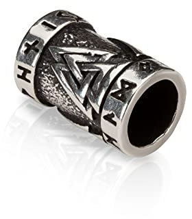 NKlaus Bartschmuck Ø 7mm Bartperle Wotans Knoten 925 Sterling Silber Herren 4357