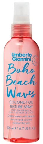 Umberto Giannini Beach Waves Boho Texture Spray - No Salt Coconut Oil Wave Spray - Colour Protecting UV Filters, 200 ml (Pack of 1)