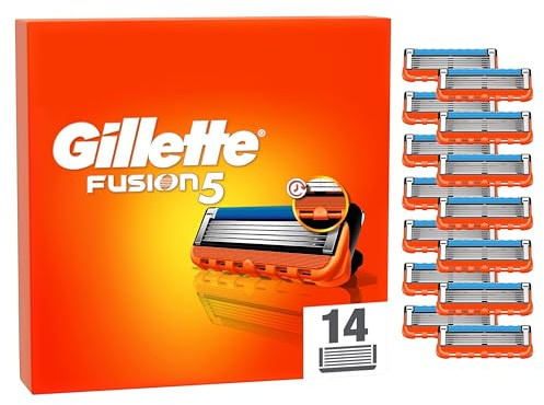 Gillette Fusion 5 Rasierklingen für Rasierer, 14 Ersatzklingen für Nassrasierer Herren mit 5-fach Klinge, Made in Germany
