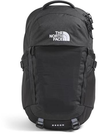 The North Face Recon Everyday Laptop Backpack - Daypack, Water Repellent, Laptop Sleeve, 2 Water Bottle Pockets, Asphalt Grey Light Heather/TNF Black-NPF, One Size