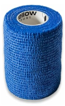 MEDICALMONO - 36 Rotoli Benda Elastica Coesiva CM 5 X 4,5 MT, Bendaggio Adesiva Coesiva, Autoadesivo, Benda Salvapelle, Fasciature per Mani, Piedi, Ginocchia (BLU)