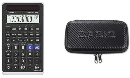 Casio FX-82SOLARII - Calculadora Escolar (Pantalla de 12 dígitos, 71 x 10 x 134 mm), Color Negro + Casio FX-Case-CB-BK2 - Funda Protectora para calculadora científica técnica Casio, Color Negro