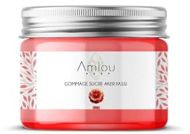 Exfolierande sockerskrubb 200 g naturlig kropp - aker fassi och apelsinblomma, eliminerar död hud, svidande och slät hud - marockansk hamam-vård, alla hudtyper - Amlou Shop