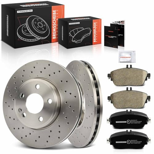 Frankberg Set freni incl. 2x Dischi Freno + 4x Pastiglie dei Freni Anteriore Compatibile con B-Class W242 W246 GLClasse A X156 Classe A W176 Replace# 0084200620, 0064208520