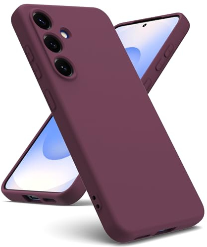 Oududianzi - Coque Compatible avec Samsung Galaxy S25 5G, [Silicone TPU Liquide] [Intérieur Microfibre] Souple Étuis en Caoutchouc Housse Antichoc Protection Bumper Coque S25 5G - Bordeaux