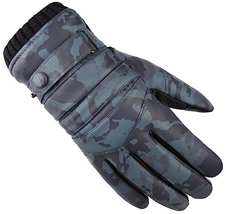 DEARMAMY Winter Outdoor Handschuhe Dicke üschhandschuhe Wasserdicht Und Winddicht Touchscreen Fähig Für Wandern Camping Radfahren Und Angeln Dunkelblau