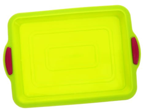 GRIRIW Bandeja De Hornear De Silicona Verde Con Asas Resistente Altas Temperaturas Para Tartas Bizcochos y Pan Para Uso Casa o Repostería Profesional
