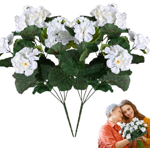 Konstgjorda pelargonier, falska pelargoner Uppsättning av 2 faux