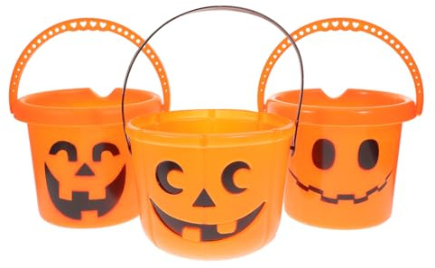Ipetboom 3piezas Cubos De Dulces De Halloween Unidades Contenedor De Galletas Cubo De Plástico Para Fiestas