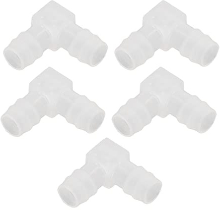 MasYosh Guarnizione per tubo in plastica, connettore per tubo a L, inodore, non tossico, in PP resistente al calore, resistente alla corrosione, per acquario, laboratorio, cibo (14 mm/0,55 pollici)