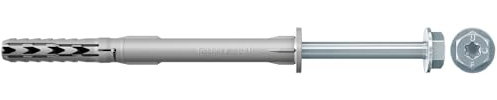 fischer Langschaftdübel SXR 10 x 80 FUS, Spreizdübel mit Sechskantschraube & angeformter Unterlegscheibe, Nylondübel für optimalen Halt bei Befestigungen von Metallkonstruktionen, 50 Stück