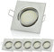 6x LED Einbaustrahler Eckig 230V Flach Dimmbar (5W 450lm) – Schwenkbare Deckenspots Kaltweiß – Deckenstrahler LED für Küche & Wohnzimmer
