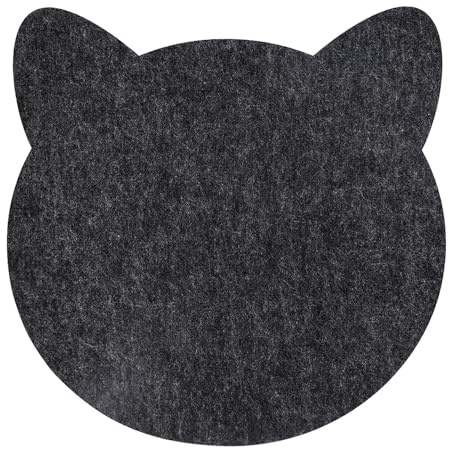 wortek Edle Platzdeckchen Kinder aus Filz 2er Set, Platzsets Kinder Tischsets Abwaschbar, Tischunterlage Kinder Tischuntersetzer Untersetzer Teller – Teller Untersetzer Filz Platzset Katze 45x25 cm