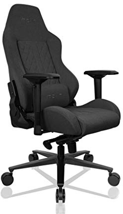 REKT ULTIM8 Chaise Gaming en Tissu Premium - Chaise de Bureau - Inclinable à 180 ° - Accoudoirs 4D - Coussin Ajustable pour La Nuque - Coussin Lombaire - Etoile en Aluminium ADC12 (Noir)