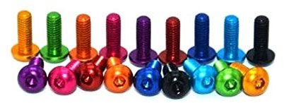 20Pcs Knopfschraube M3 Coulorful eloxiertes Aluminium Sechskant-Taste Kopfschraube Bolt, Lila, 6mm