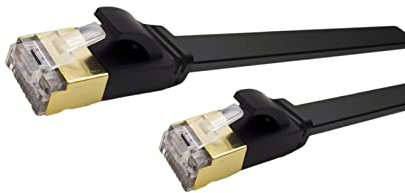 AJPARTS UK New 15M Ethernet Cable Cat.7 Flat Lan Cable 10G For Wifi Extender, Modem Router, Internet Booster, Network Switch, RJ45 Plug Adapter, Ethernet Splitter, PS3-PS4 Pro, Laptop, Computer