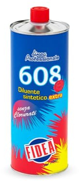 Fidea Diluente Sintetico Extra 608 Professionale – Senza Clorurati, Alto Potere Solvente, per Smalti Sintetici, Fondi Antiruggine, Vernici Nitrosintetiche, Rapida Evaporazione, Uso Casa ed Edilizia