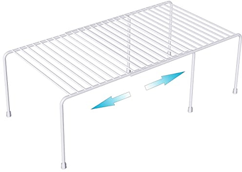Homics Kitchen Cabinet Organizer and Storage Shelves Expandable Freezer Shelf Organizer Rack with Scratch Resistant Feet for Counter Pantry Dish Spice Cupboards