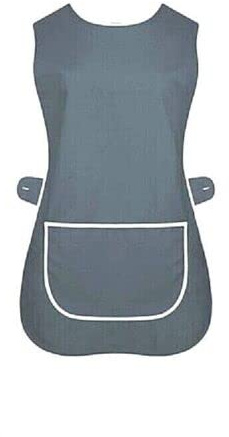 BILMASEE, mörkgrå universal damer kvinnor tabard förkläde övergripande arbetskläder kök catering rengöring bar ficka. Twill bomullsblandning, Mörkgrått, 3XL