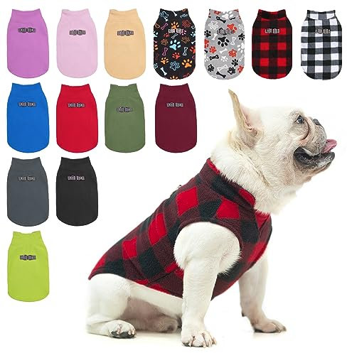 BEAUTYZOO Hundepullover Fleece Weste Hund Kleidung Winter Warme Hundeweste für Kleine Hunde Weicher Fleece Hundejacke mit D-Ring Pullover für Mittel Großen Hund, Weihnachtspullover