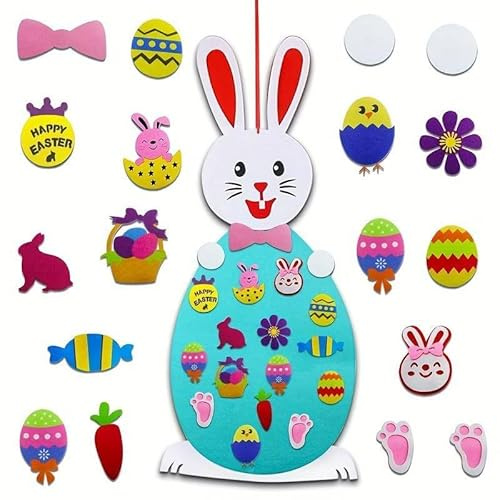 Frilla BUNNYSTER - Decorazione pasquale in feltro, grande con 20 ornamenti
