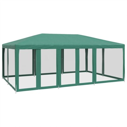 vidaXL Partytält med 10 sidoväggar i nät 6x4 m HDPE grön