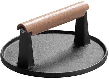Aplastador de hamburguesas de hierro fundido, para hacer hamburguesas, 1 pieza de prensa de hamburguesas de hierro fundido resistente, para hacer hamburguesas, herramientas de cocina, accesorios para