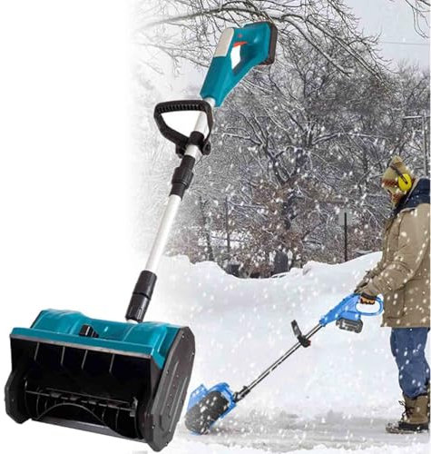 Elektrisk snöskyffel sladdlös, motordriven snöslunga, 13 x 7,8 röjningsbana, handhållen snöslunga med batteri och laddare,10th-2Battery