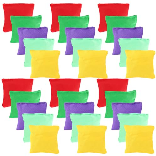 VIDETOL 50 Pcs Small Bean Bags, Colorful Bean Bags for Throwing, Soft Beanbags Throwing for Hand Toss Party Game, Fun Sports Outdoor and PE School Events, 7 x 7cm / 2.7 x 2.7 Inch