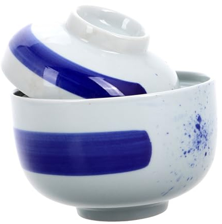 BEBEMOKO Ciotola Per Zuppa in Ceramica Con Coperchio Contenitore Per Ramen Giapponese Ciotola Per Servire La Zuppa Con Coperchio Adatto Per Udon e Cibo Da Forno