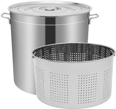 BAOCHADA Pentola in acciaio inox, 100 l, per ristoranti, caffetterie, hotel, 49,5 x 49,5 x 50 cm
