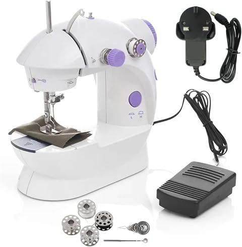 Small Sewing Machine for Beginner Portable handheld Mini Sow Swing Stitching Machine Lightweight Ample Space for Guiding Sewing Cloth with Double Thread Ideal for Beginners Starters Learners
