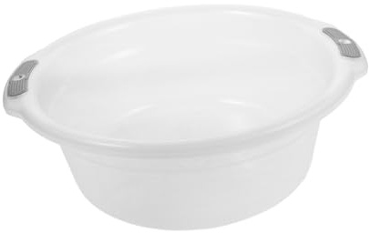 ERINGOGO Bassine Bain de Pied en Plastique Transparent avec Double Poignée, Bac à Linge Polyvalent, Rond et Léger, Bain des Animaux Lessive