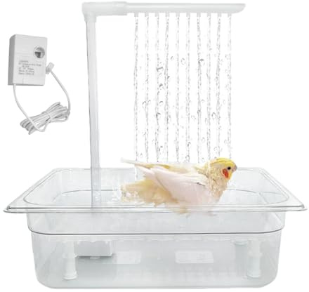 Generico Baignoire automatique pour perroquets - Bac électrique pour USB de 32 x 26 cm, cabine de douche avec circulation d'eau, baignoire pour animaux domestiques | Smart pour Pa