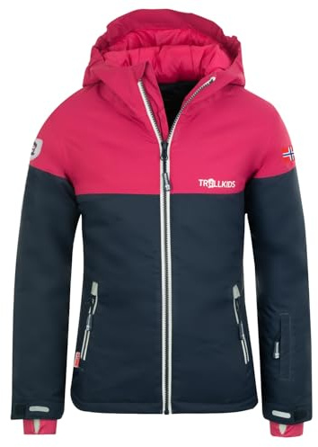 Trollkids Girls Hallingdal Jacket 128, Navy/pink