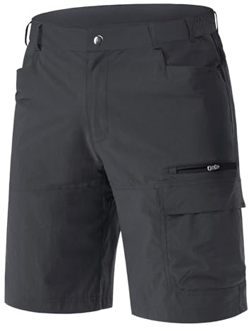 EKLENTSON Men's Cycling Shorts with Zip Pocket Quick Dry Hiking Fishing Shorts Breathable Outdoor Hiking Climbing Cargo Shorts Navy,34