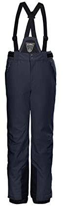 Killtec KSW 77 GRLS Ski PNTS - Pantaloni da Sci da Ragazza, con Pettorina Rimovibile, paraneve e Protezione dei Bordi, Blu Scuro, 116