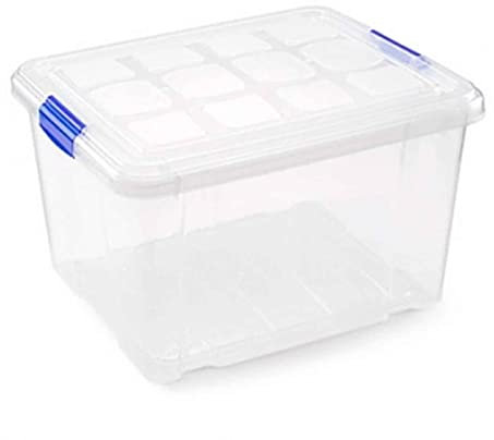 Acan - Caja de almacenaje plástico Nº 2 - 25 litros. Cesta, recipiente ordenación, almacenamiento objetos 25,3 x 42,3 x 35 cm. (Sin ruedas, 25 L)