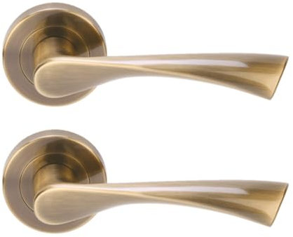 Hunta HANDLEZONE® Zena Lever On Round Rose Door Handles, Internal Passage Latch Handles, 1 Set - Antique Bronze