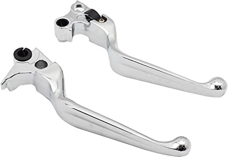 M MATI Brake Clutch Lever Chrome for Harley Davidson Sportster 1200 883 Softail Dyna Electra Glide Road King Fat Boy Night Train Street Bob