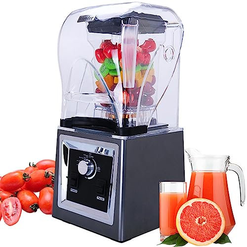 TAHALI Licuadora para Hacer Batidos 2000 W, licuadora de Batidos multifunción insonorizada Comercial de 2 l, con licuadora de Alta Velocidad de 25000 RPM, para Hielo/Frutas