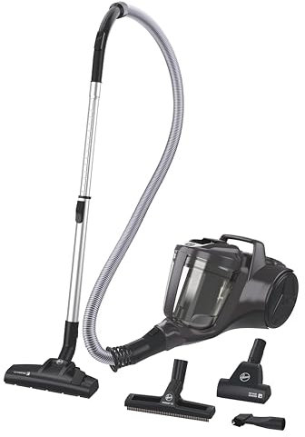 Hoover HP1 Aspiradora Compacta Potente para Suelos Duros, Delicados y Alfombras, Boquillas para Parquet y Mascotas, Filtro de Polvo EPA, Capacidad 2L, Accesorios Integrados, Radio de 8,2m [HP120PET]