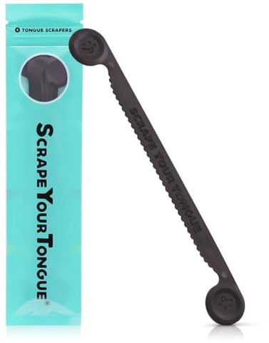 ScrapeYourTongue - #1 Daily Tongue Scraper for Oral Health. 100% Recyclable, Reusable, and Gag Proof Tongue Cleaner (4 Count (Pack of 1))