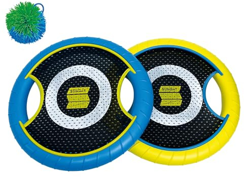 ODS - Sunday Lot de 2 Raquettes de Plage diamètre 30 cm, Balle et Sac de Transport, Jeu pour Enfants 5+, 47106