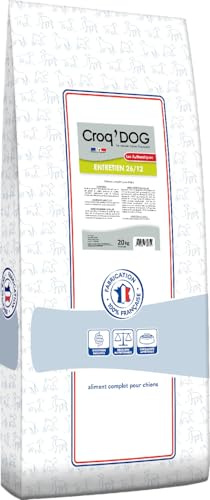 CROQ'DOG Entretien 26/12, Aliment Complet pour Chiens, Croquettes à la Volaille, 20 kg