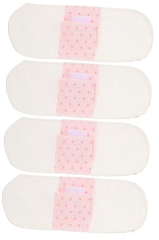 Genérico 4 piezas Unidades de Compresas de Tela para Mujer de Algodón Suave y Transpirable Reutilizables y Lavables Protección para Menstruación Embarazo y Posparto