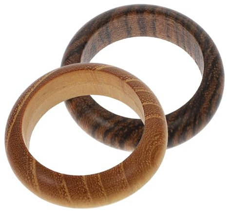 TIKODIDA Anello Legno Uomo in Legno 2 Pezzi, Anelli Creativi e Pratici per Collezione di Gioielli Design Vintage e Decorativo